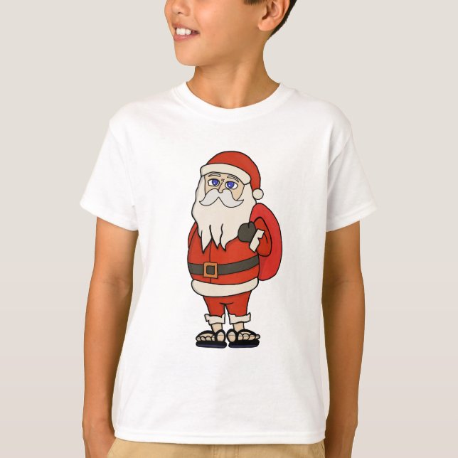 Camiseta Chinelos de Natal do Papai Noel (Frente)