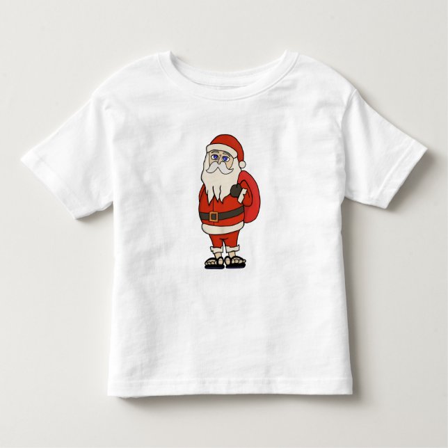Camiseta Chinelos de Natal do Papai Noel (Frente)