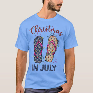Camiseta Chinelos de Natal Em Julho Luzes De Natal De Verão