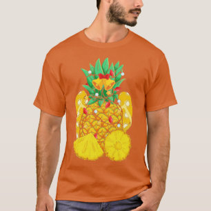 Camiseta Chinelos de Natal Tropicais Abacaxi havaiano C