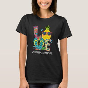 Camiseta Chinelos de Praia Abacaxi Férias de Verão Love Ki