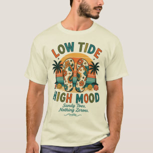 Camiseta Chinelos de Verão Tropical Vibrações de Praia