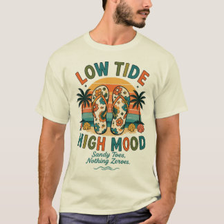 Camiseta Chinelos de Verão Tropical Vibrações de Praia