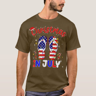 Camiseta Chinelos engraçados da bandeira americana Luzes de