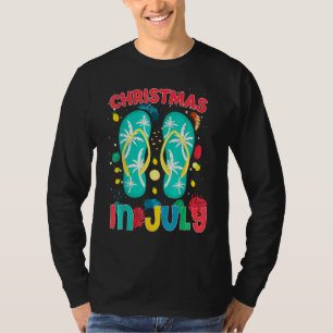 Camiseta Chinelos engraçados de Natal no verão de julho