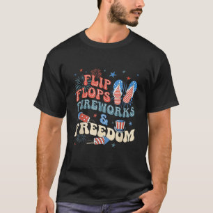 Camiseta Chinelos Fogos de Artifício Liberdade Patriótico Q