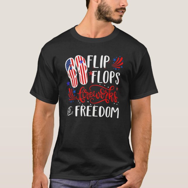 Camiseta Chinelos Fogueira E Liberdade 4 De Julho Ameri (Frente)