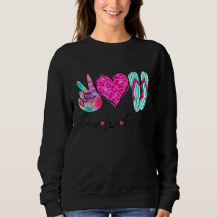Camiseta Chinelos Peace Love Hello Summer Vibes Beach Va