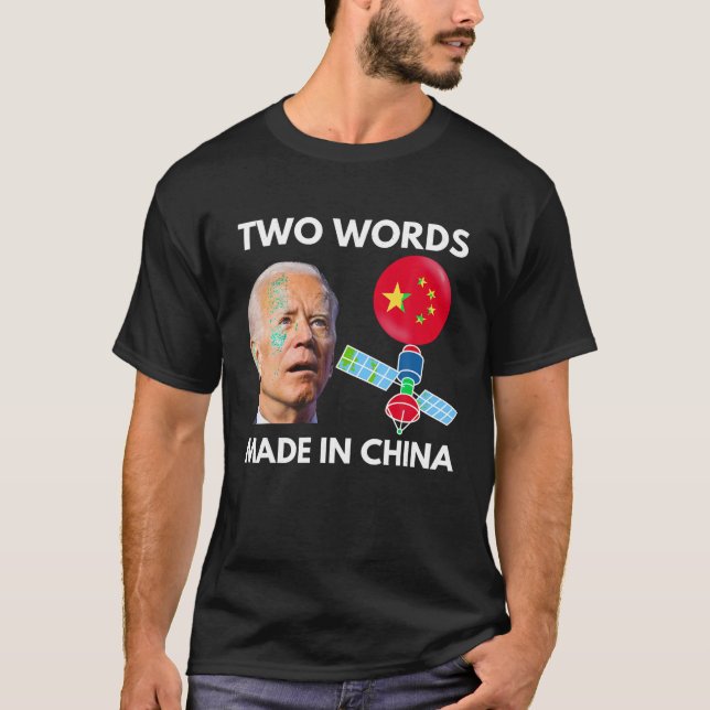 Camiseta Chinês espião Balão Engraçado Vigilância Joe Biden (Frente)