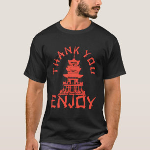 Camiseta Chinês Sai Obrigado Desfrute da Comida Chinesa