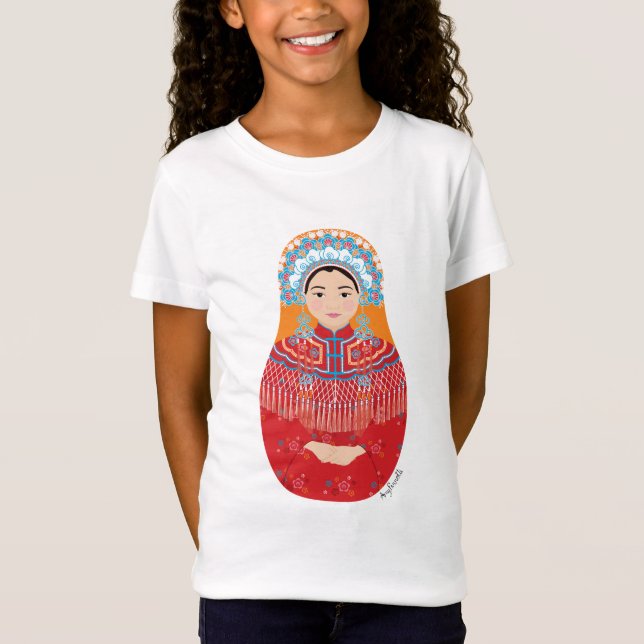 Camiseta Chinesa Bride Matryoshka Girls' (Frente)