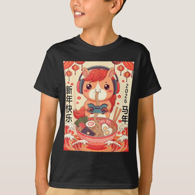 Camiseta Chinese Lunar New Year Of The Horse 2026 Ramen Noo (Frente)