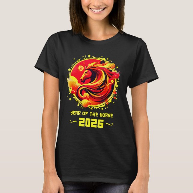 Camiseta Chinese New Year 2026 Horse Happy Chinese New Year (Frente)