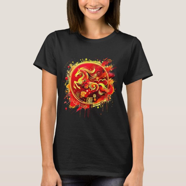 Camiseta Chinese New Year 2026 Horse Happy Chinese New Year (Frente)