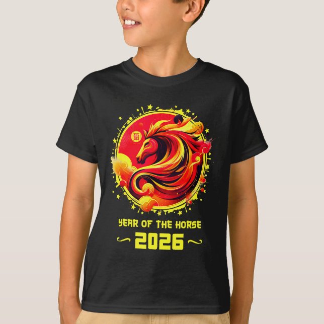 Camiseta Chinese New Year 2026 Horse Happy Chinese New Year (Frente)