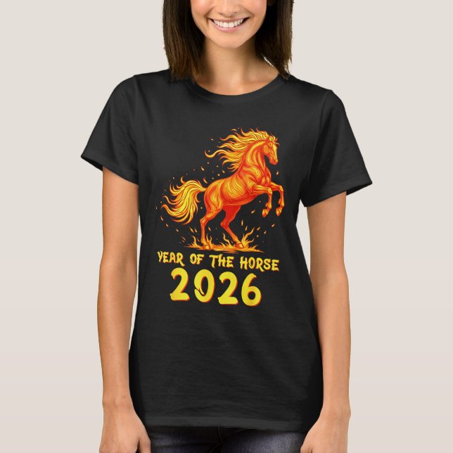 Camiseta Chinese New Year 2026 Horse Happy Chinese New Year (Frente)