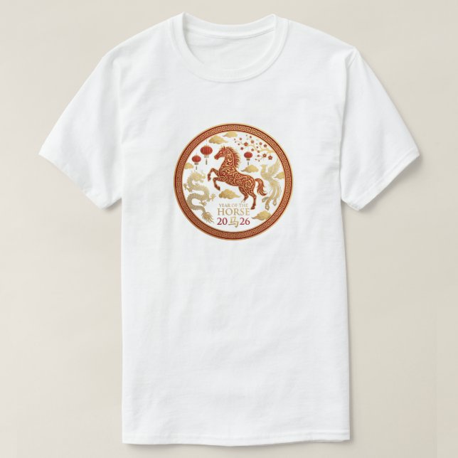 Camiseta Chinese New Year 2026 Year of The Horse 2026  (Frente do Design)