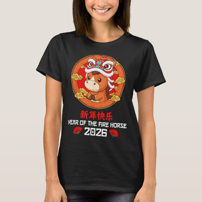 Camiseta Chinese New Year 2026 Year Of The Horse Boys Girls (Frente)