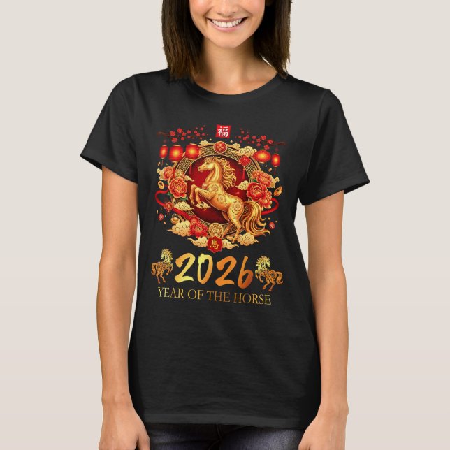 Camiseta Chinese New Year 2026 Year Of The Horse Happy Luna (Frente)