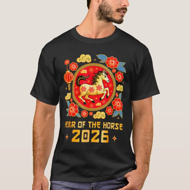 Camiseta Chinese New Year 2026 Year Of The Horse Happy New  (Frente)