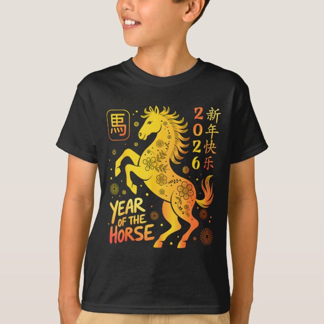 Camiseta Chinese New Year 2026 Year Of The Horse Happy New  (Frente)