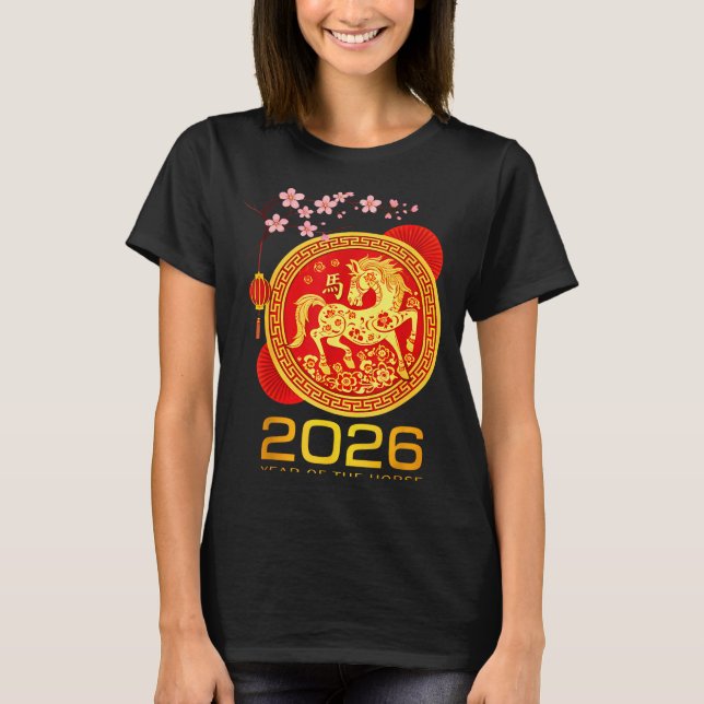 Camiseta Chinese New Year 2026 Year Of The Horse Lunar New  (Frente)