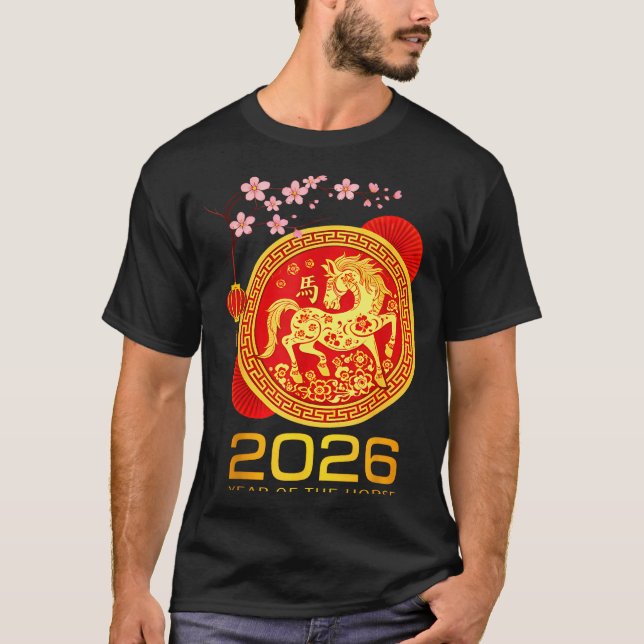 Camiseta Chinese New Year 2026 Year Of The Horse Lunar New  (Frente)
