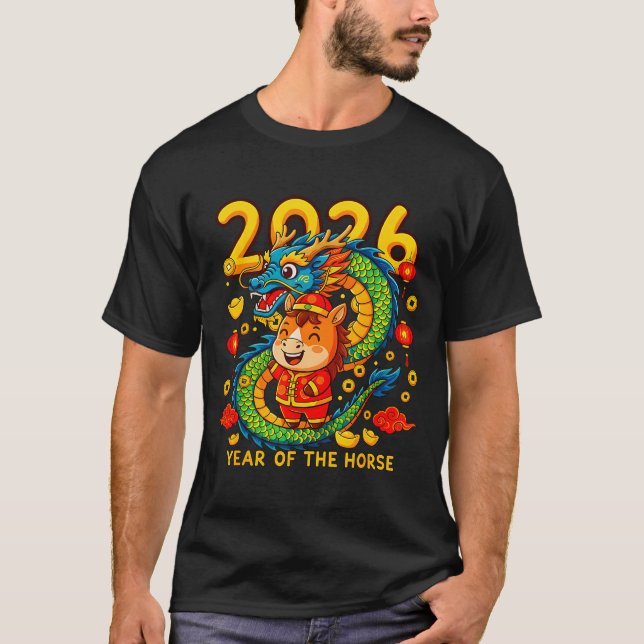 Camiseta Chinese New Year 2026 Year Of The Horse Lunar New  (Frente)