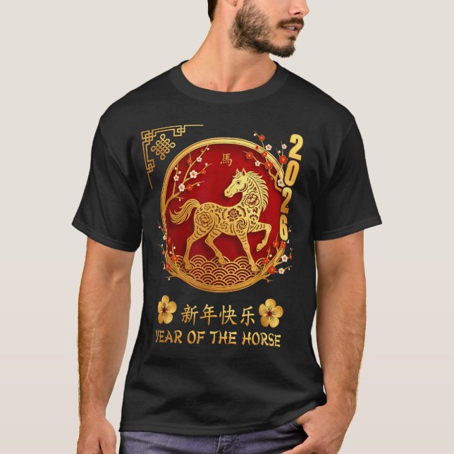 Camiseta Chinese New Year 2026 Year Of The Horse Zodiac Lov (Frente)