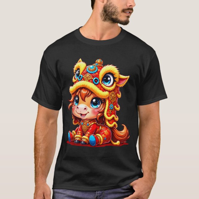Camiseta Chinese New Year Of The Horse 2026 Lunar Girls Lio (Frente)