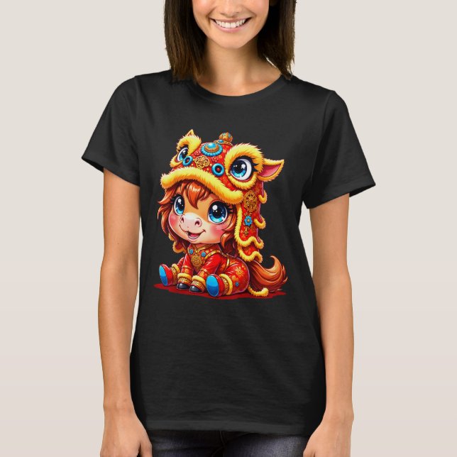 Camiseta Chinese New Year Of The Horse 2026 Lunar Girls Lio (Frente)