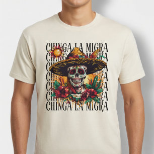 Camiseta Chinga La Migra Sugar Skull