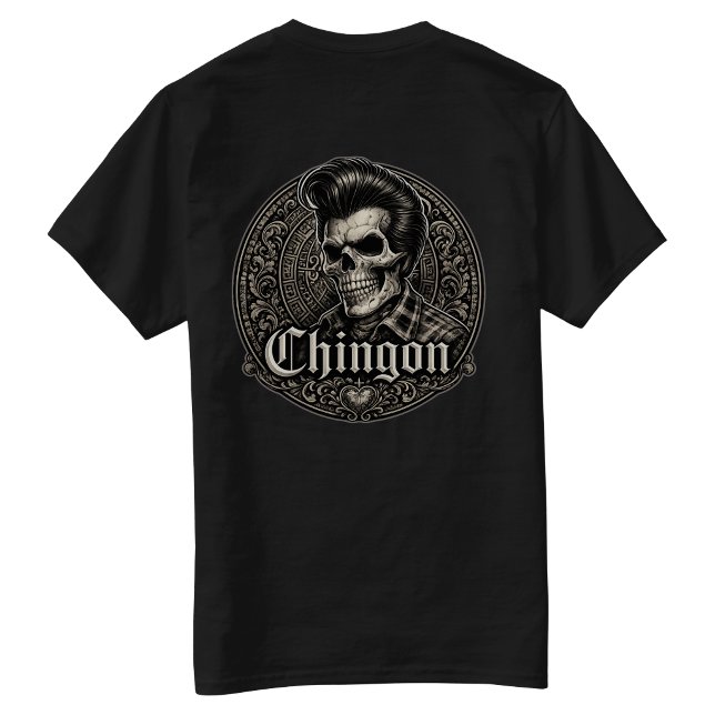 Camiseta Chingon Rockabilly Crânio Atrás hit (Chingon Rockabilly Skull Back hit T-Shirt)