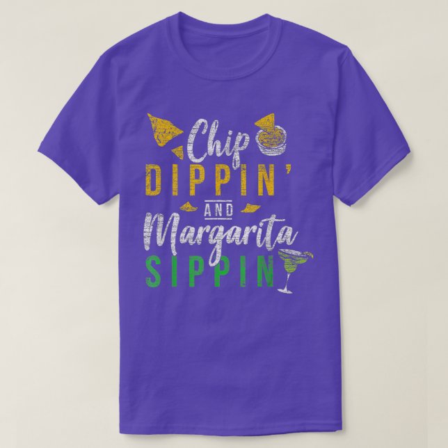 Camiseta Chip Dippin E Margarita Sippin Cinco De Mayo (Frente do Design)