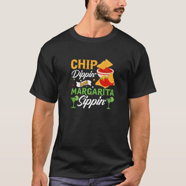 Camiseta Chip Dippin Margarita Sippin Tee Cinco De Mayo Par (Frente)