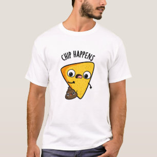 Camiseta Chip Happens Engraçado Poop Pun