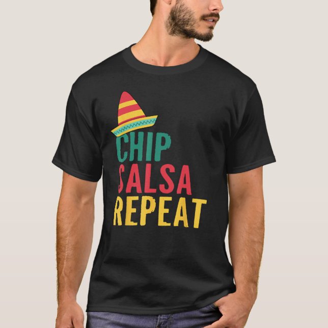 Camiseta Chip Salsa Repeat (Frente)
