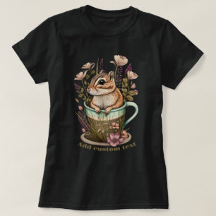 Camiseta Chipmunk bonitinho em flor silvestre, amantes de C