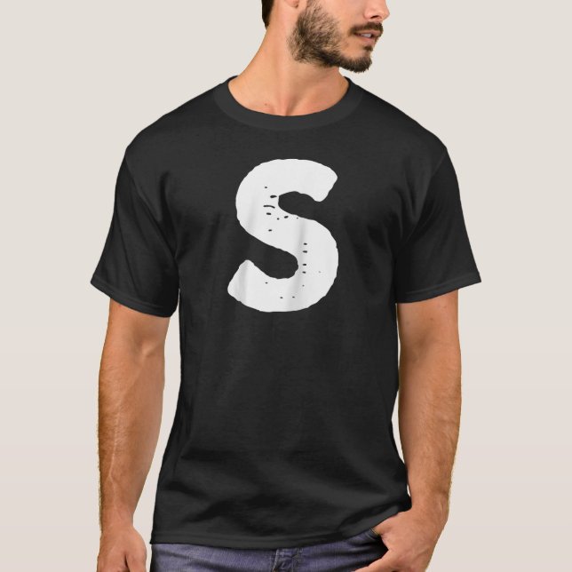 Camiseta Chipmunk Carnival Group Costume - Letra S Bleu Hal (Frente)