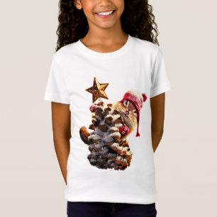 Camiseta Chipmunk Com Pine Cone Tree