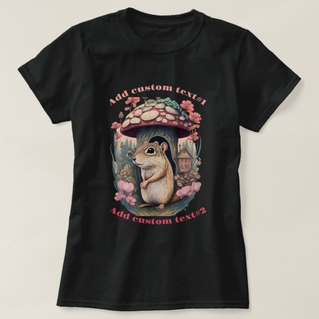 Camiseta Chipmunk Sob A Casa De Mushroom, Lover De Chipmunk (Frente do Design)