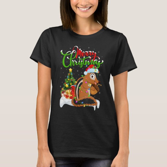 Camiseta Chipmunk   Xmas Decorations Santa Chipmunk Christm (Frente)