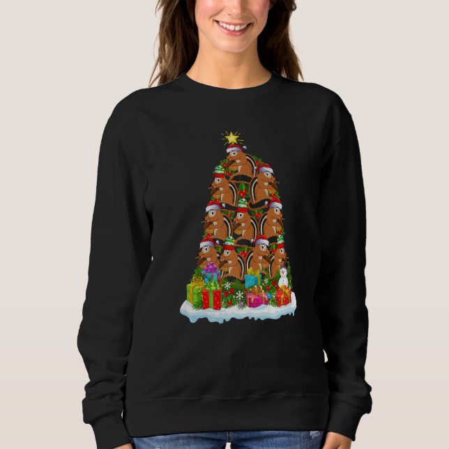 Camiseta Chipmunk  Xmas Holiday  Chipmunk Christmas Tree (Frente)