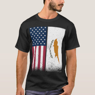 Camiseta Chipre Bandeiras cipriotas-americanas orgulhosas d