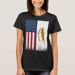 Camiseta Chipre Bandeiras cipriotas-americanas orgulhosas d