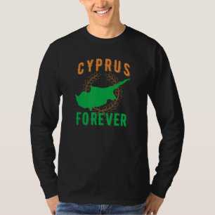 Camiseta Chipre Para Sempre Ilha do País Cipriota Contorno