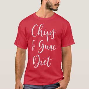 Camiseta Chips E Guac Diet Engraçados Avocado Guacamole