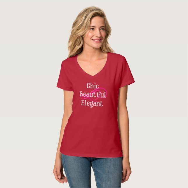 Camiseta Chique, Bonita e Elegante (Frente Completa)