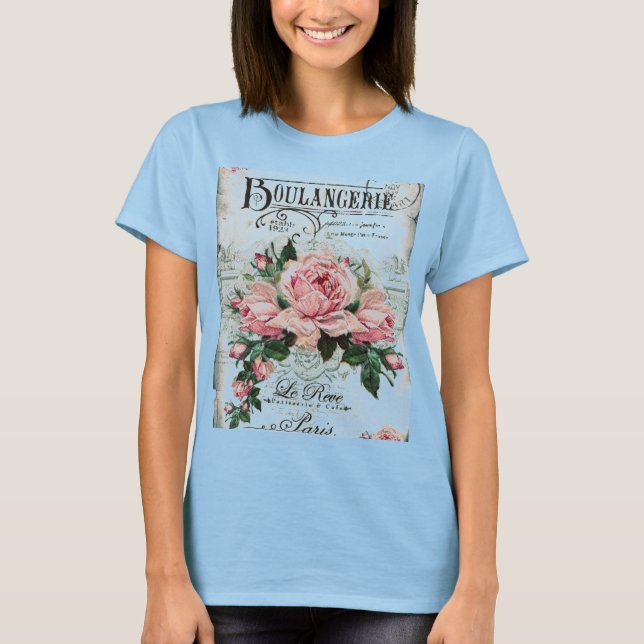 Camiseta chique, dissociação, vitoriano, chic francês, pa (Frente)