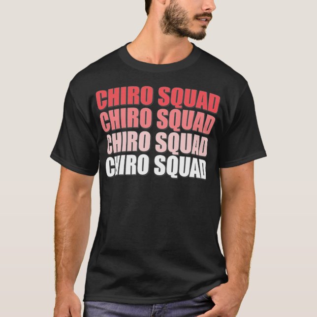 Camiseta Chiro Squad, terapia de massagem quiroprática, oss (Frente)